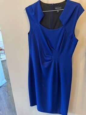 Connected Apparel Royal Blue Cap Sleeve Sheath Dress